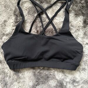 Women's Black Strappy Sports Bra